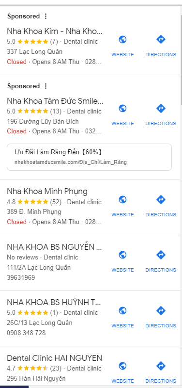 Tạo Google Map cho nha khoa