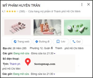 cửa hàng mỹ phẩm trên maps