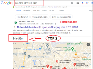 kết quả của Google Map trên Google