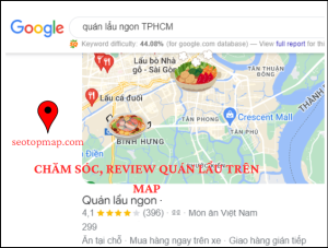 review chăm sóc địa điểm quán lẩu trên Google Map