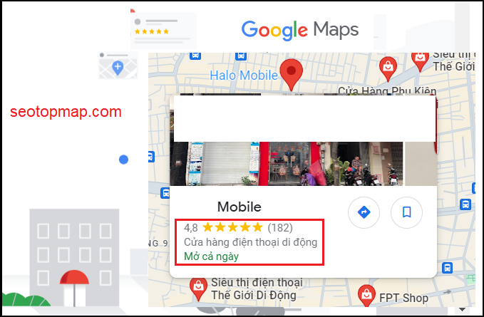 Google Map cửa hàng điện thoại di động