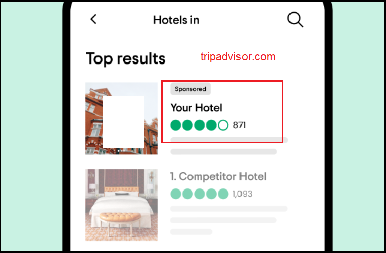 tìm kiếm khách sạn, nhà nghỉ trên tripadvisor