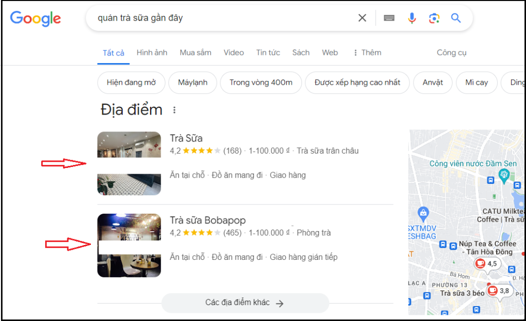 cách đưa địa điểm Google Map xuất hiện lên TOP Google