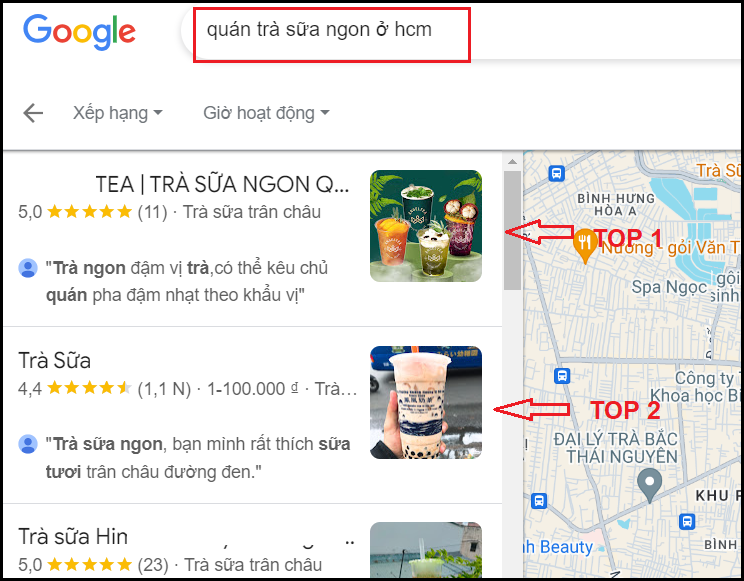 duy trì vị trí TOP 1 2 3 trên Google Map