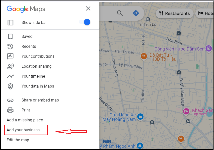 ứng dụng google map trên máy tính