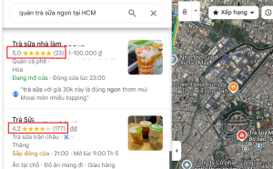 đánh giá 5 sao địa điểm Google Maps