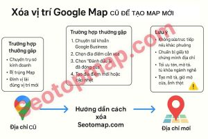 xóa vị trí google map cũ để tạo map mơi