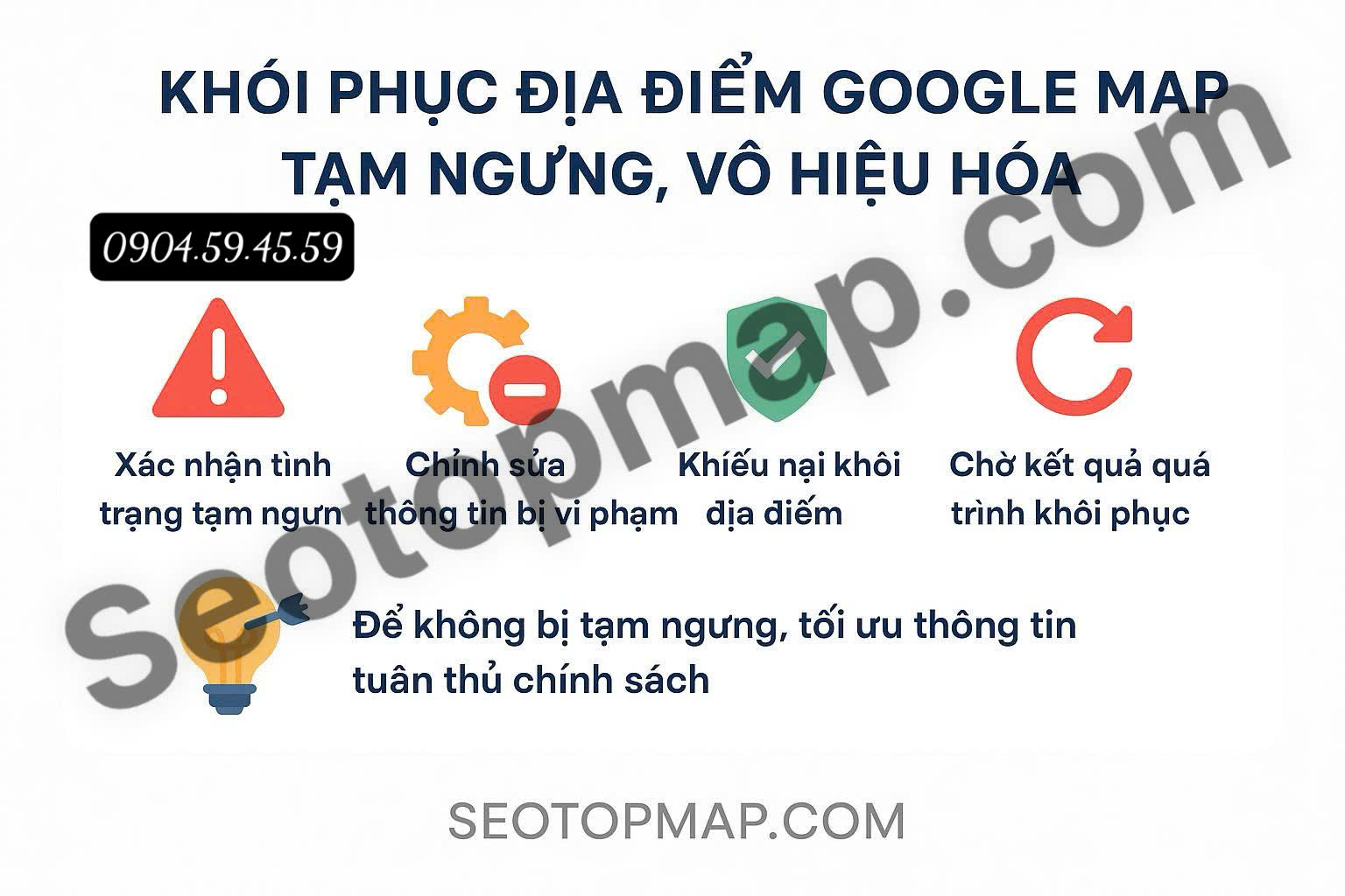 khôi phục địa điểm Google Map tạm ngưng vô hiệu hóa