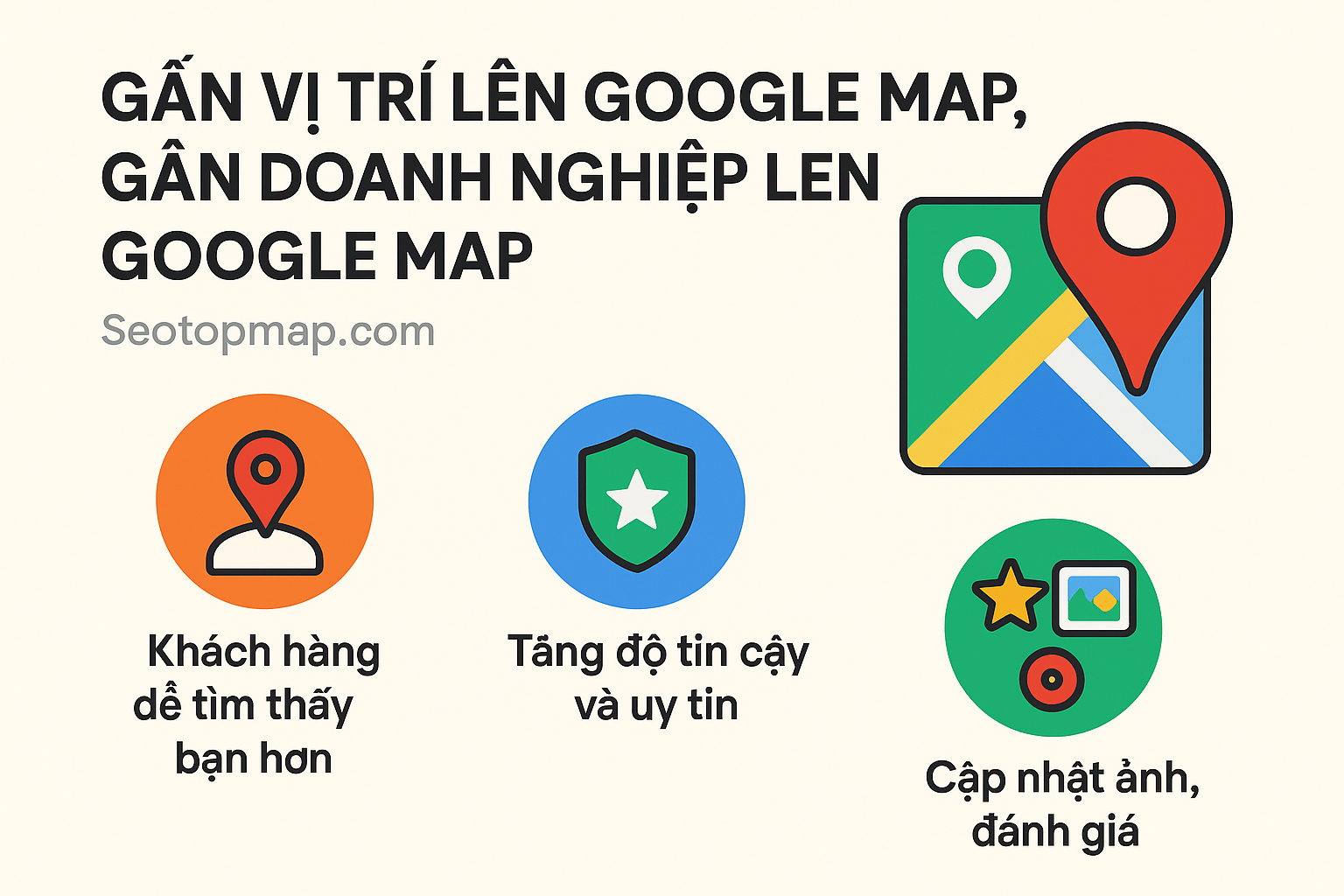 gắn vị trí lên địa điểm Google map