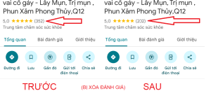 GOOGLE MAP BỊ MẤT ĐÁNH GIÁ