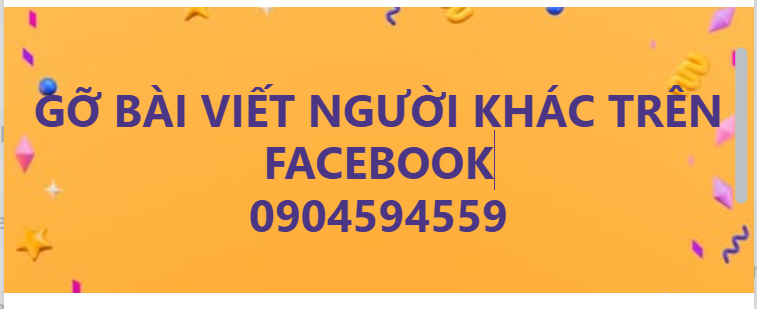 GỠ BÀI VIẾT NGƯỜI KHÁC TRÊN FACEBOOK