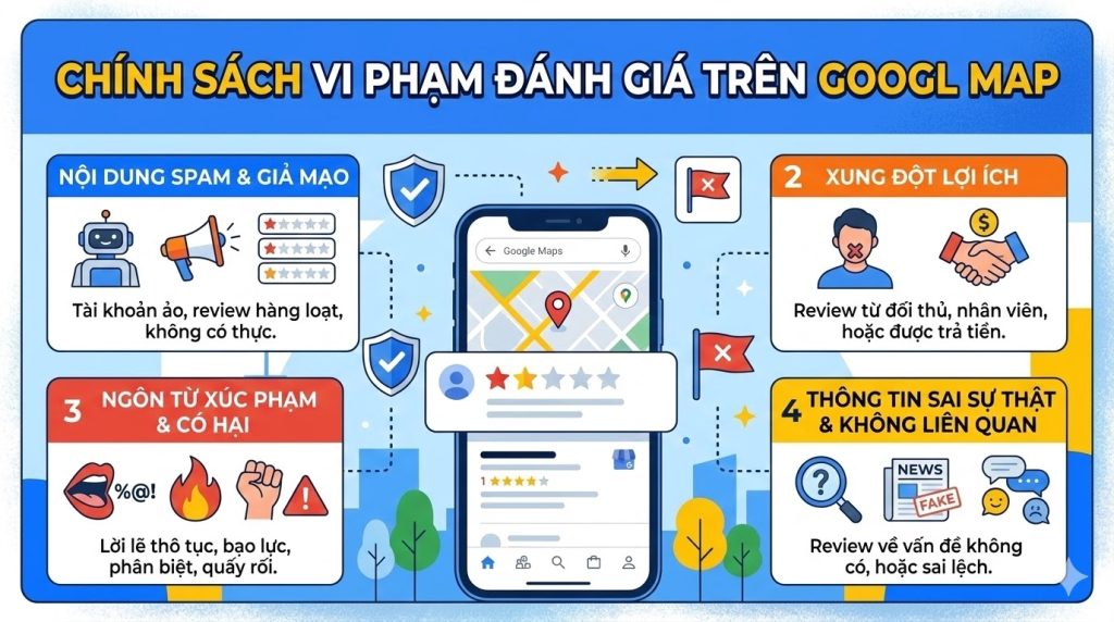 CHÍNH SÁCH VI PHẠM ĐÁNH GIÁ TRÊN GOOGLE MAP