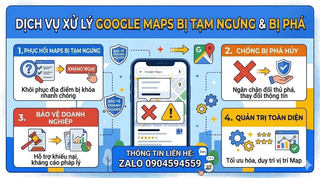 Dịch vụ xử lý google map bị tạm ngưng