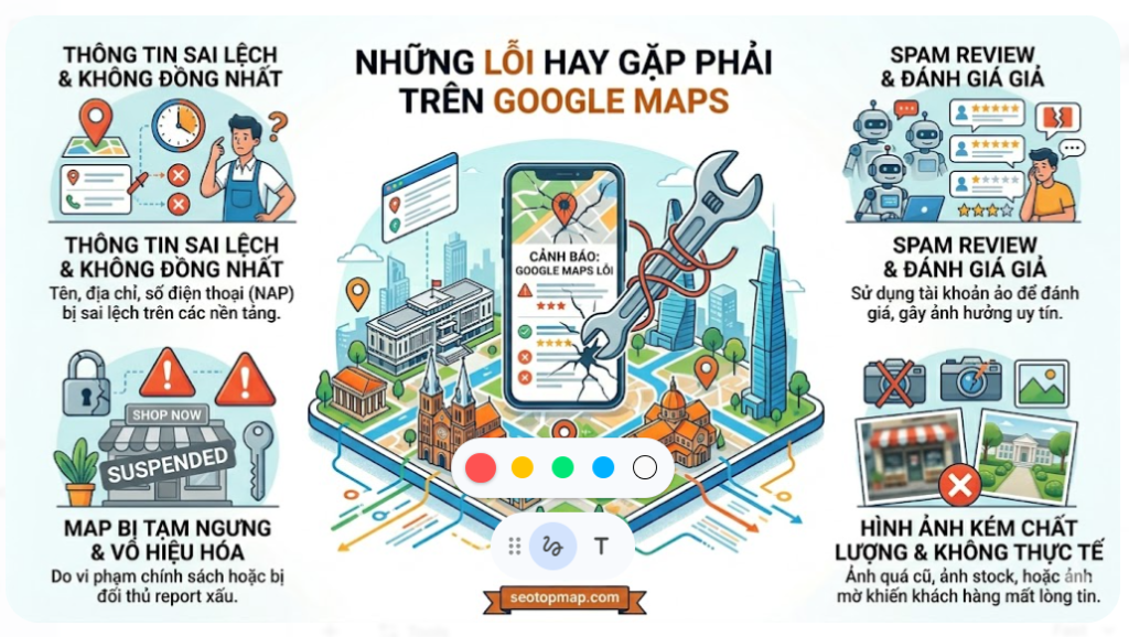 Những lỗi hay gặp trên google map