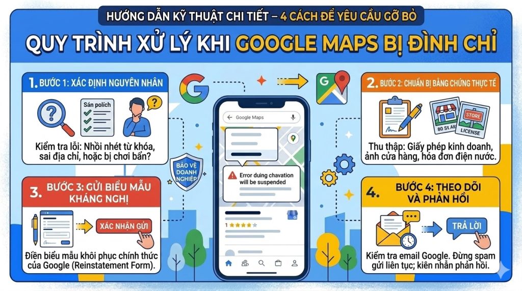 Quy Trình Xử Lý Khi Google Maps Bị Đình Chỉ