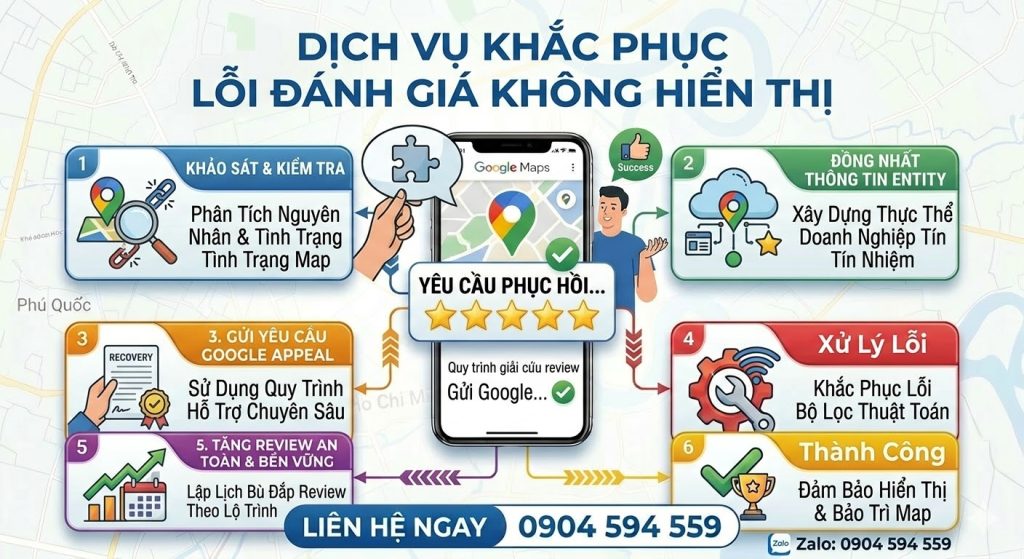 dịch vụ sửa lỗi đánh giá không hiển thị