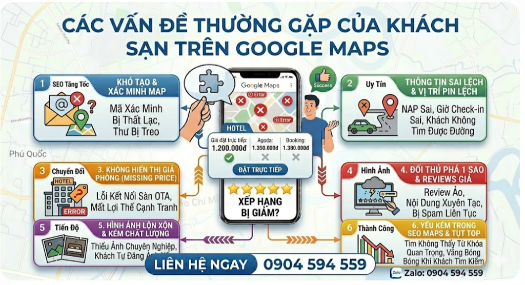 Các vấn đề thường gặp của Khách sạn trên Google Maps