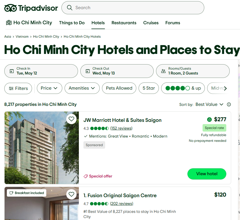 ĐĂNG KÝ BÁN PHÒNG TRÊN TRIPADVISOR