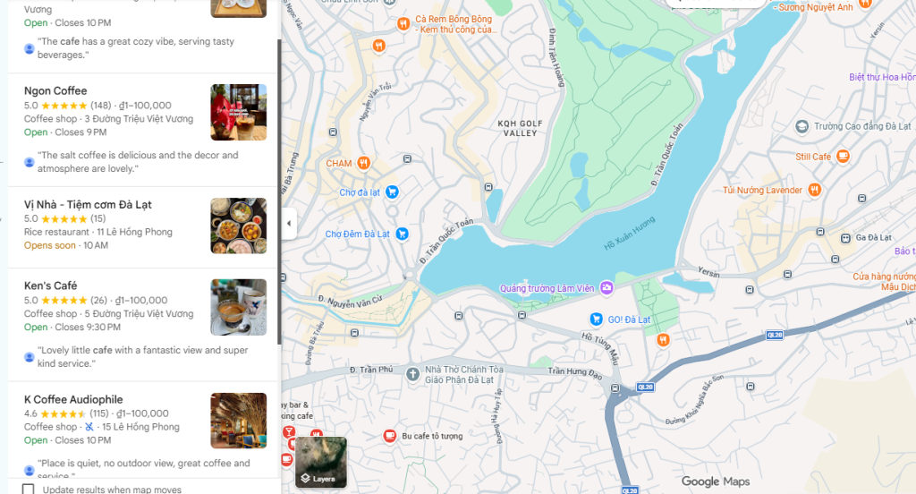 Google Map Đà Lạt