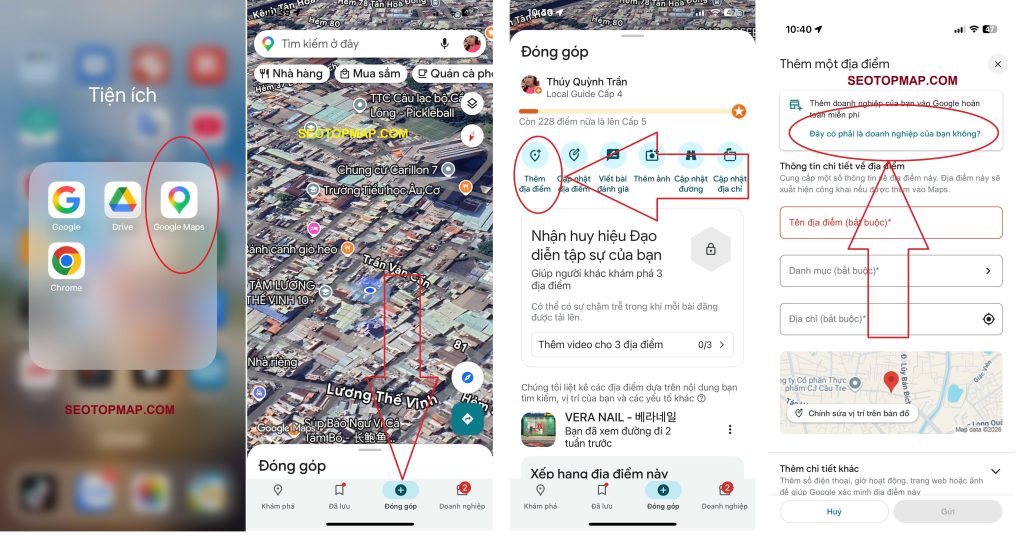 HÌNH 1: ĐĂNG KÝ DOANH NGHIỆP TRÊN GOOGLE MAP