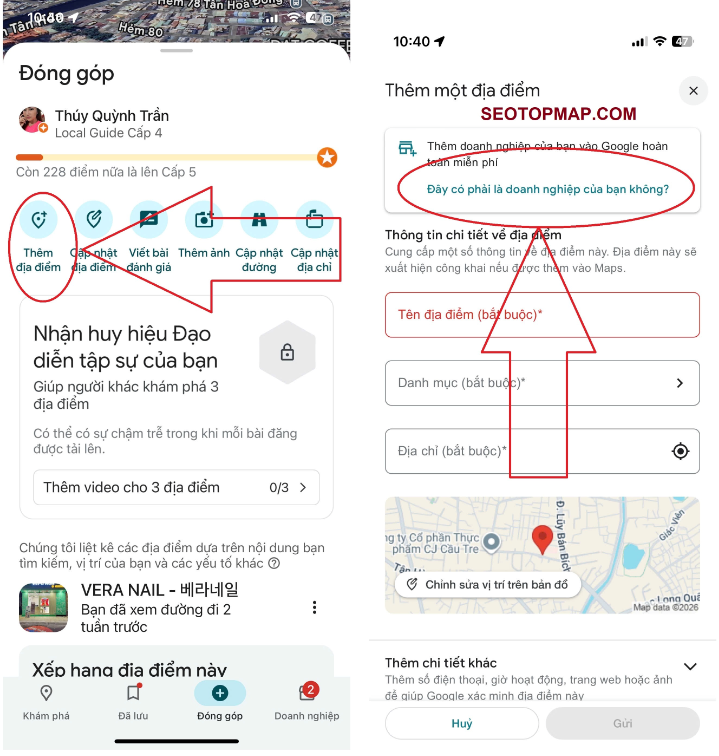 HÌNH 2 TẠO GOOGLE MAP BẰNG ĐIỆN THOẠI