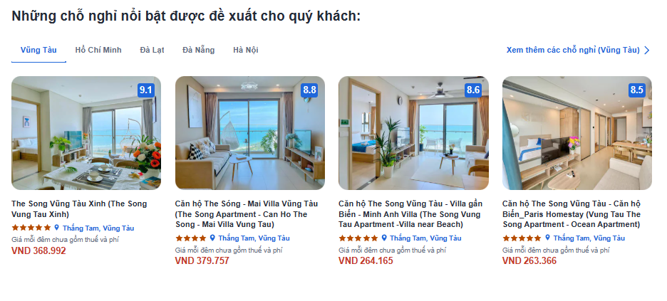 Khách sạn đề xuất trên Agoda