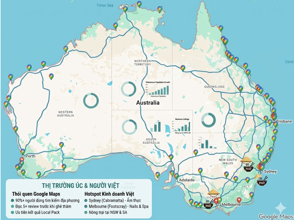 THỊ TRƯỜNG SỬ DỤNG GOOGLE MAP TẠI ÚC