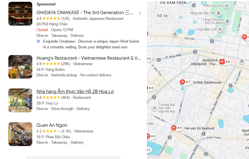 Tạo google map tại Hà Nội