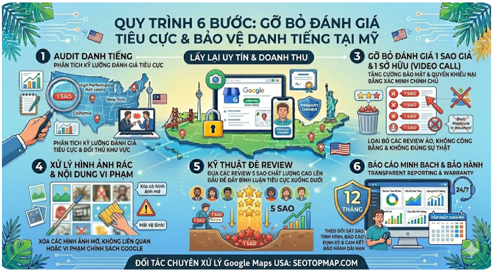 XÓA 1 SAO GOOGLE MAP TẠI MỸ