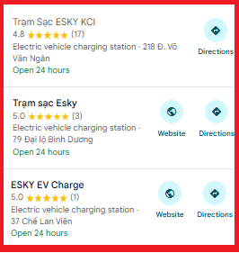 GHIM TRẠM SẠC ESKY LÊN GOOGLE MAP