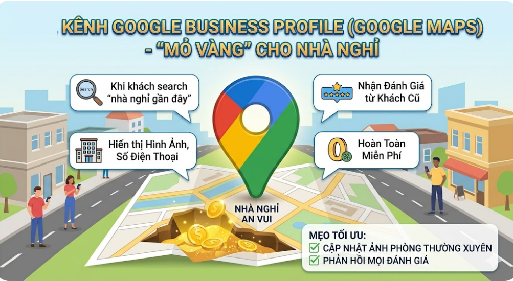 GOOGLE MAP - KÊNH BÁN PHÒNG CHO NHÀ NGHỈ 