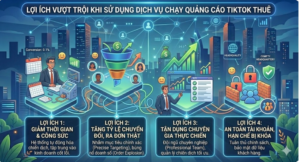 LỢI ÍCH KHI THUÊ DỊCH VỤ QUẢNG CÁO TIKTOK