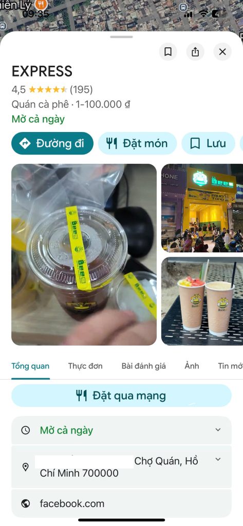 Mở Google Maps, tìm đến địa điểm doanh nghiệp