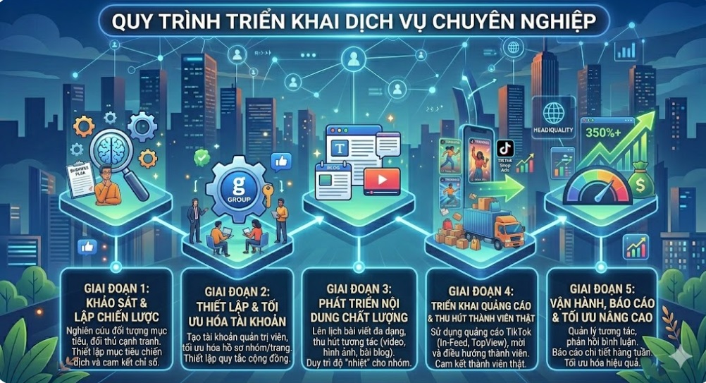 QUY TRÌNH CHẠY QUẢNG CÁO TIKTOK THUÊ