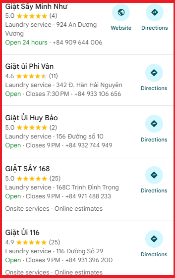 TẠO GOOGLE MAP GIẶT SẤY