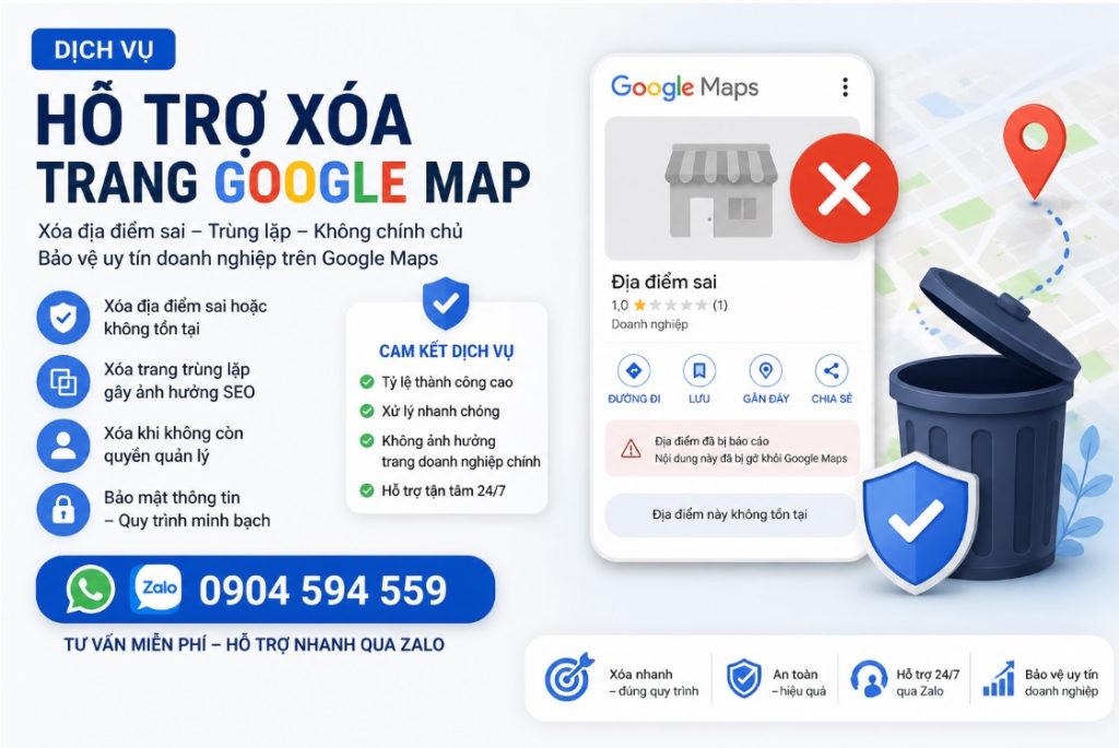Dich vụ xóa trang doanh nghiệp Google Map