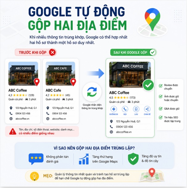 Goole gộp địa điểm Goole gộp địa điểm