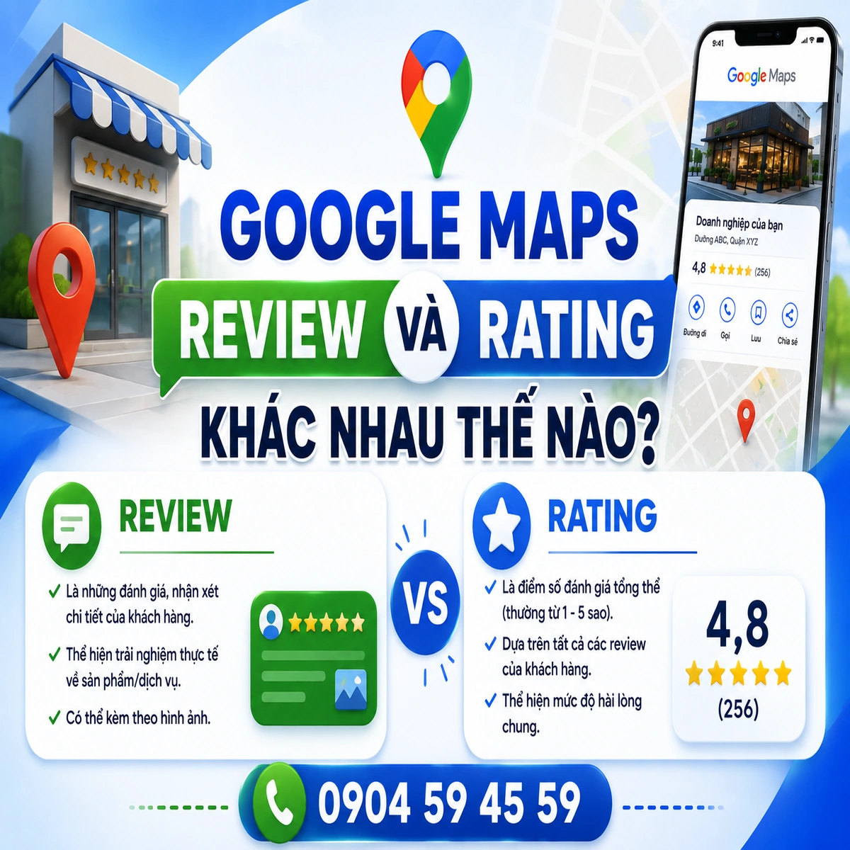 Google Maps Review Và Rating Khác Nhau Thế Nào?