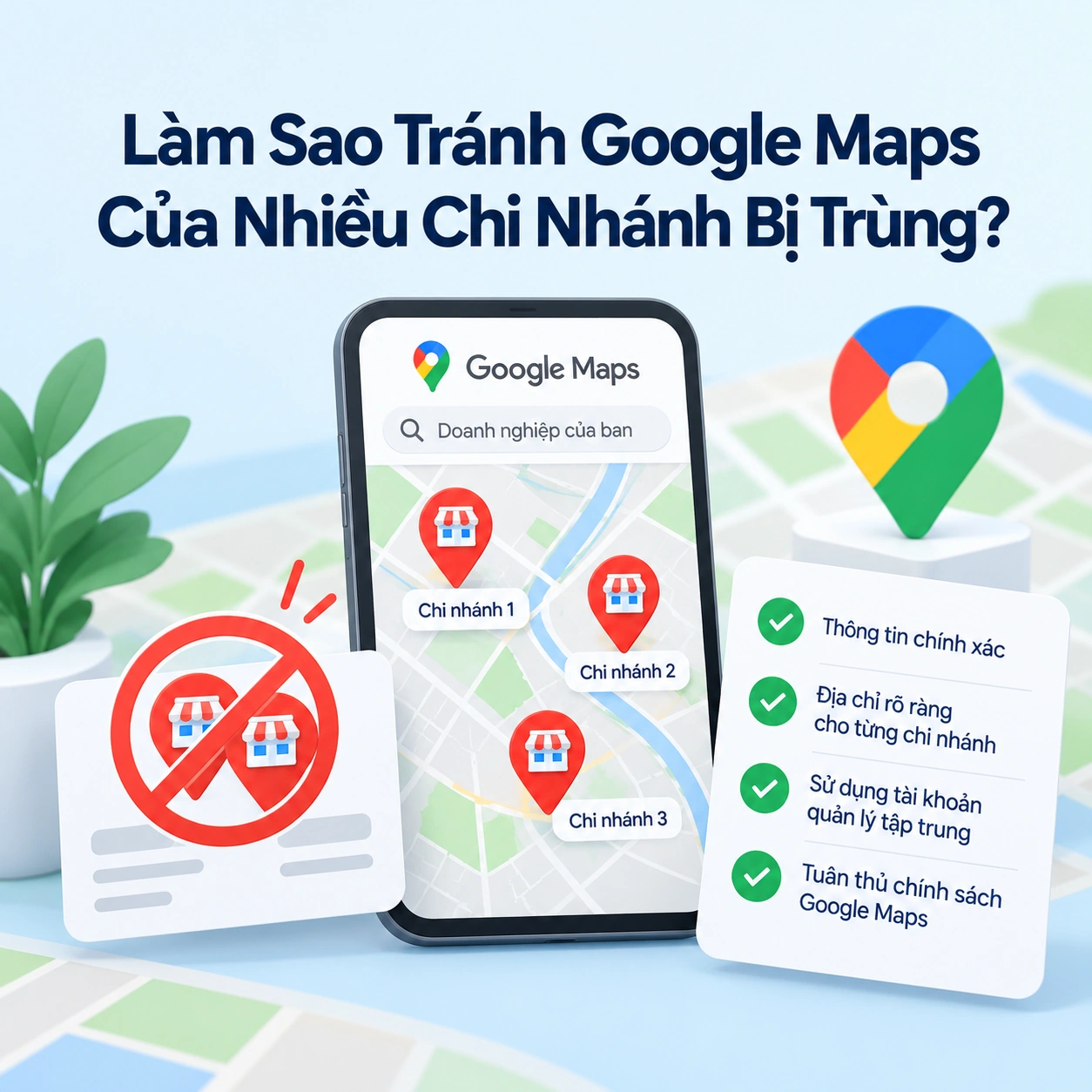 Làm Sao Tránh Google Maps Của Nhiều Chi Nhánh Bị Trùng?