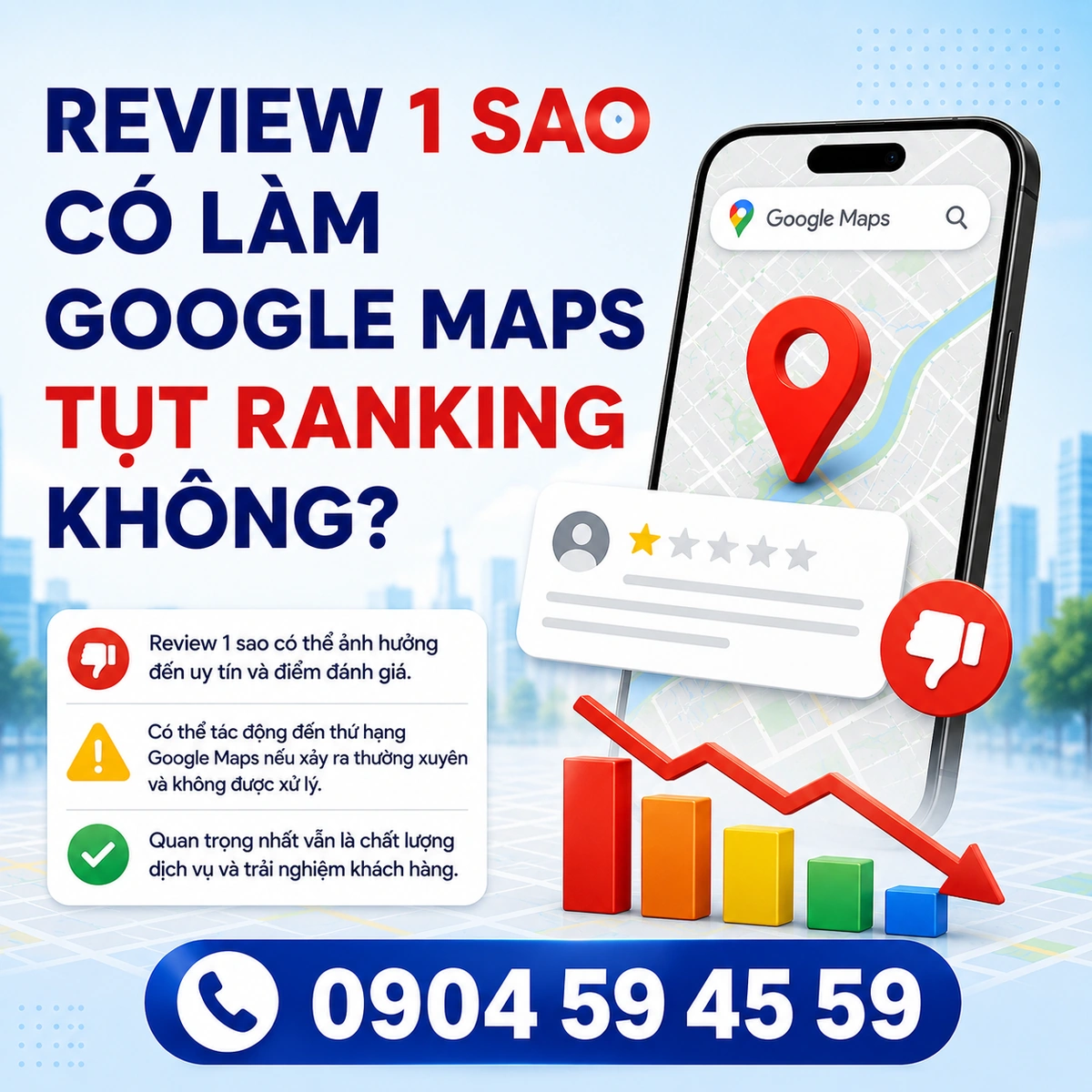Review 1 Sao Có Làm Google Maps Tụt Ranking Không?