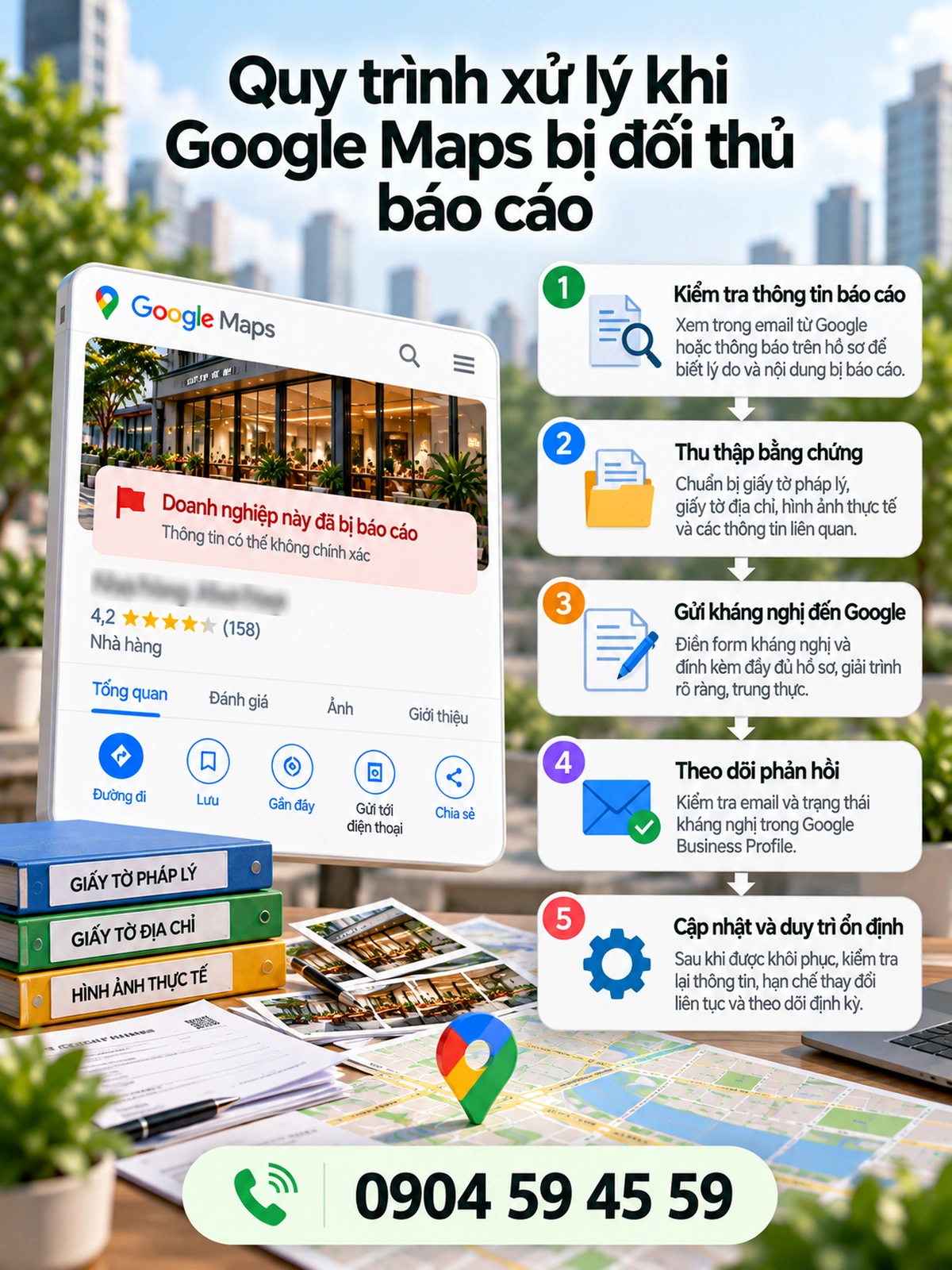 Quy trình xử lý khi Google Maps bị đối thủ báo cáo
