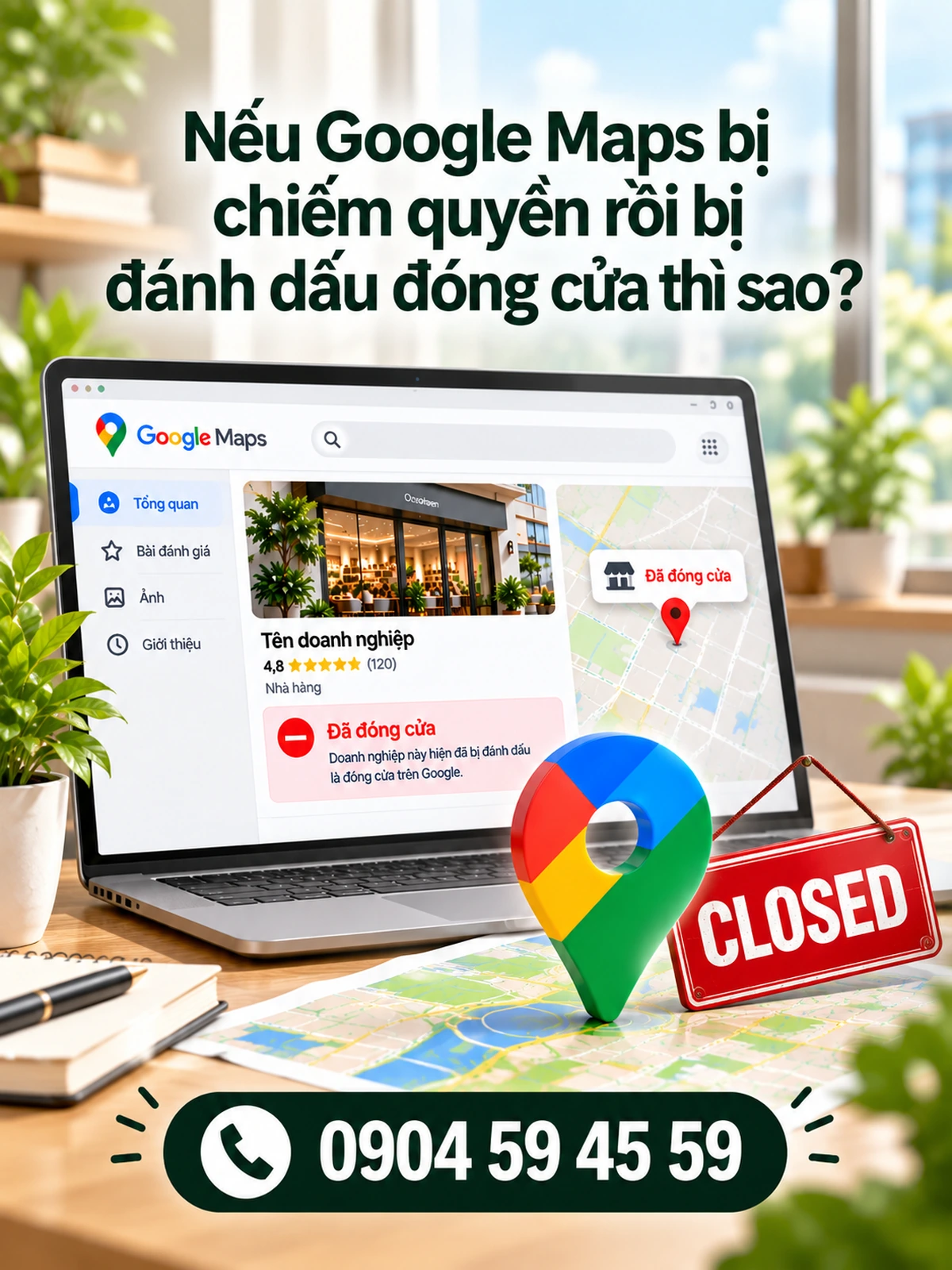 Nếu Google Maps bị chiếm quyền rồi bị đánh dấu đóng cửa thì sao?
