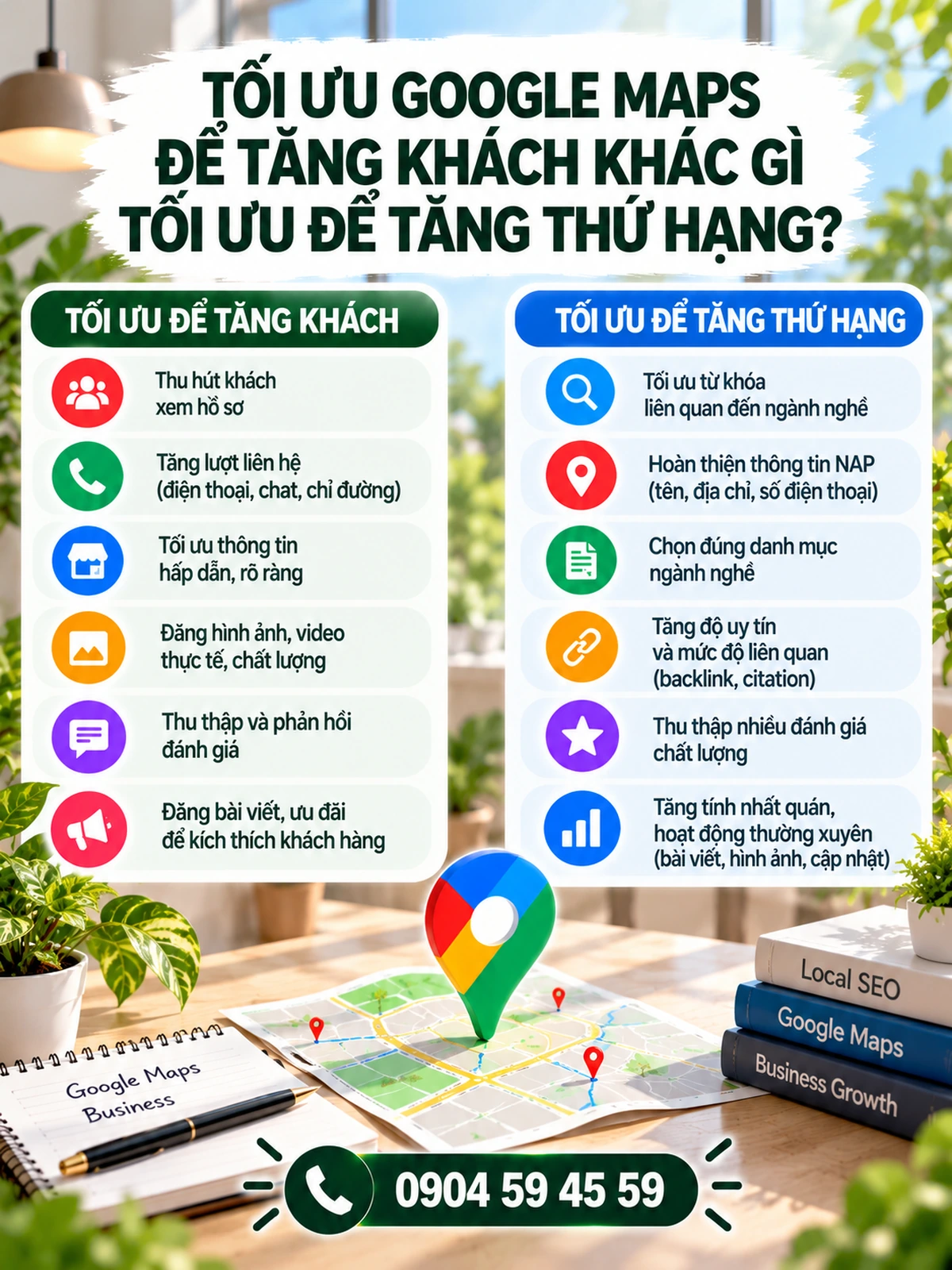 Tối ưu Google Maps để tăng khách khác gì tối ưu để tăng thứ hạng?