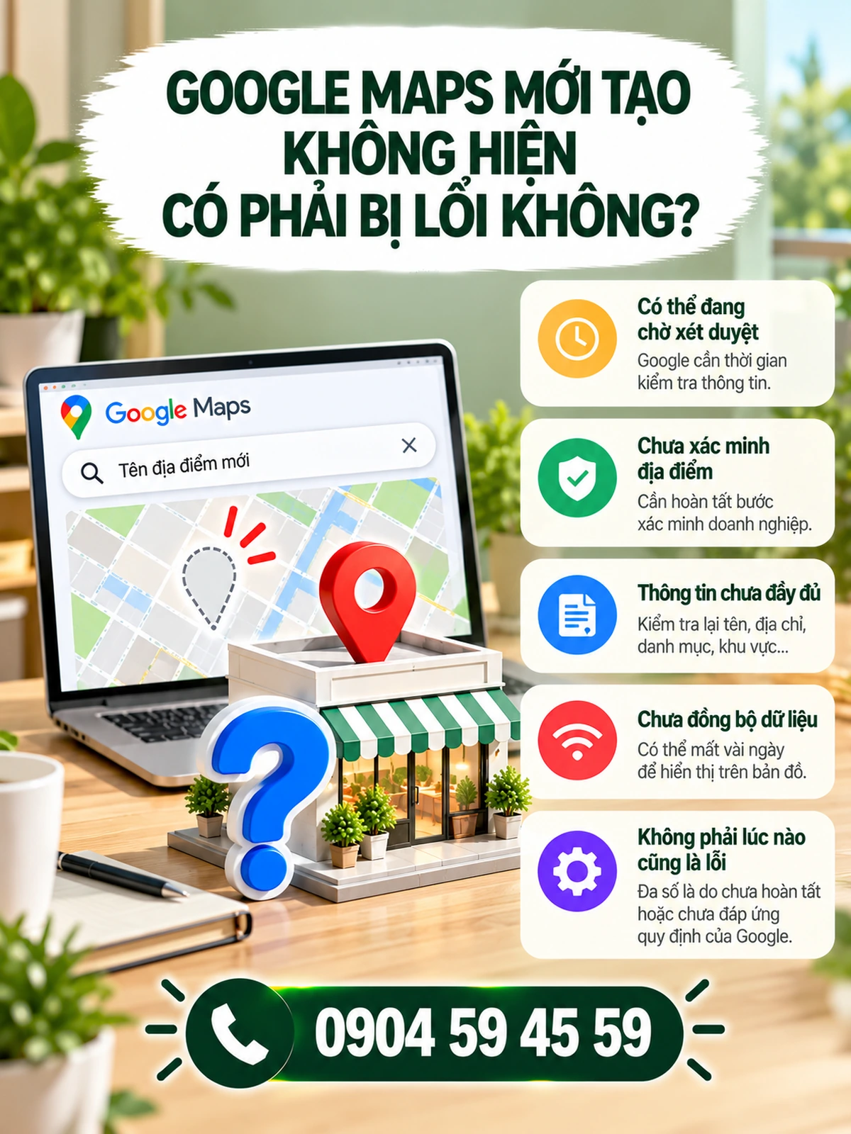 Google Maps mới tạo không hiện có phải bị lỗi không?