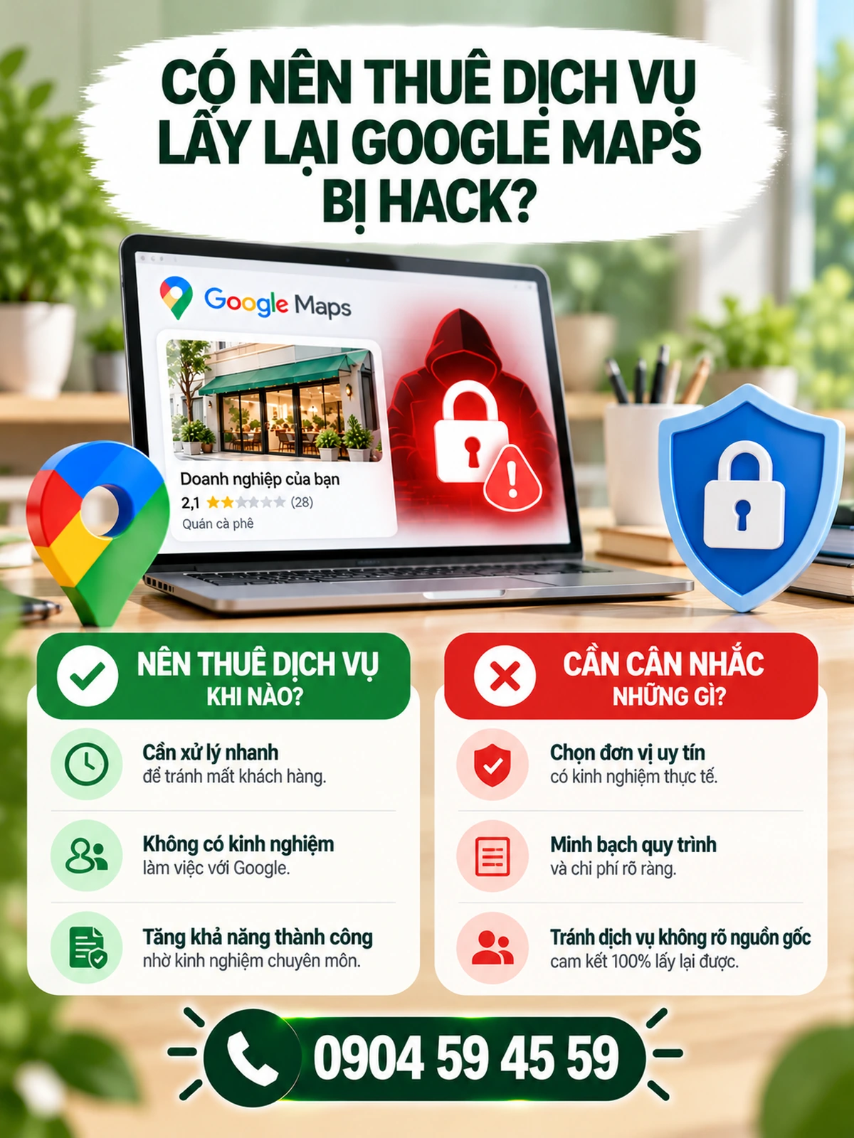 Có nên thuê dịch vụ lấy lại Google Maps bị hack?