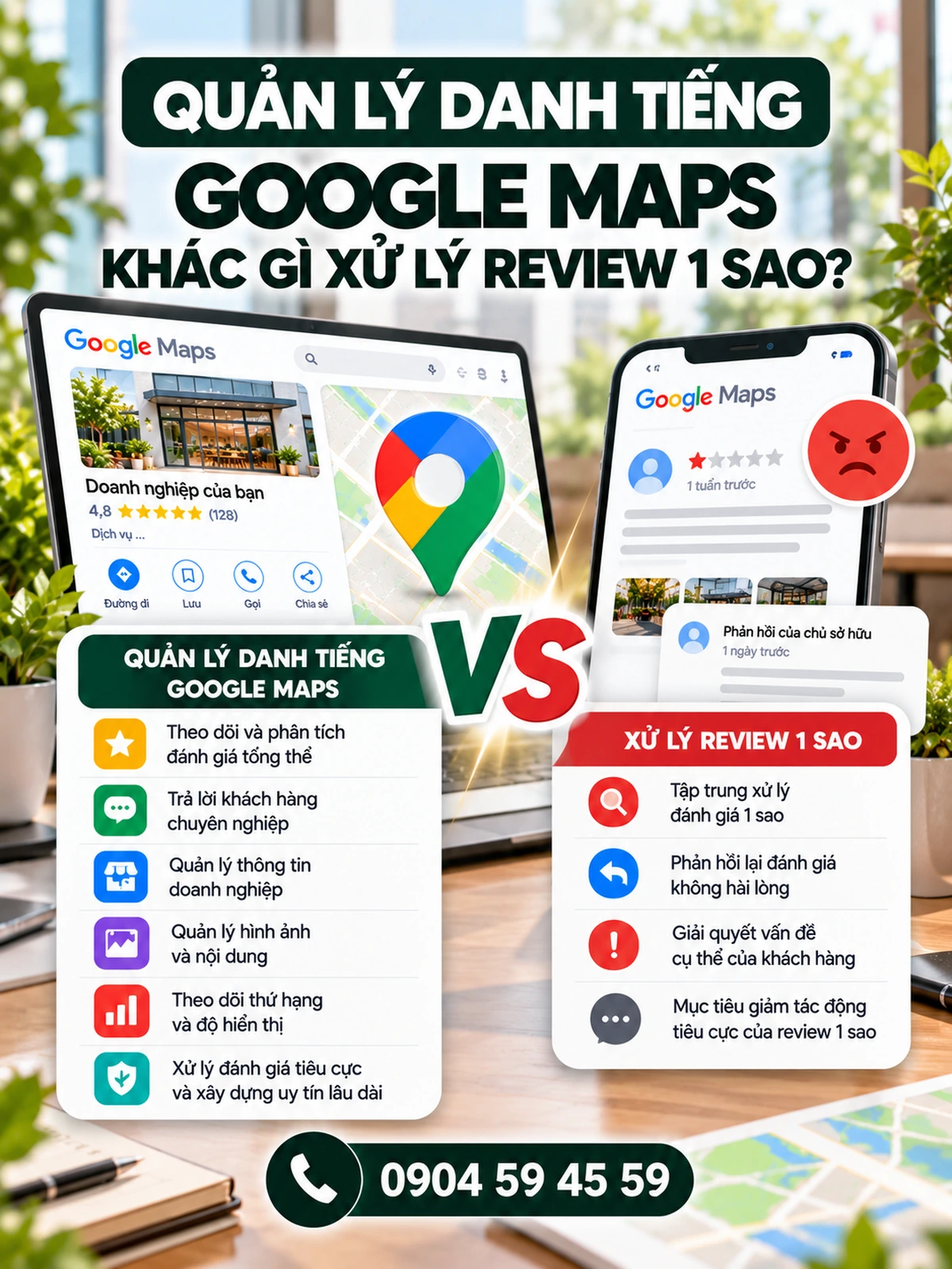 Quản lý danh tiếng Google Maps khác gì xử lý review 1 sao?