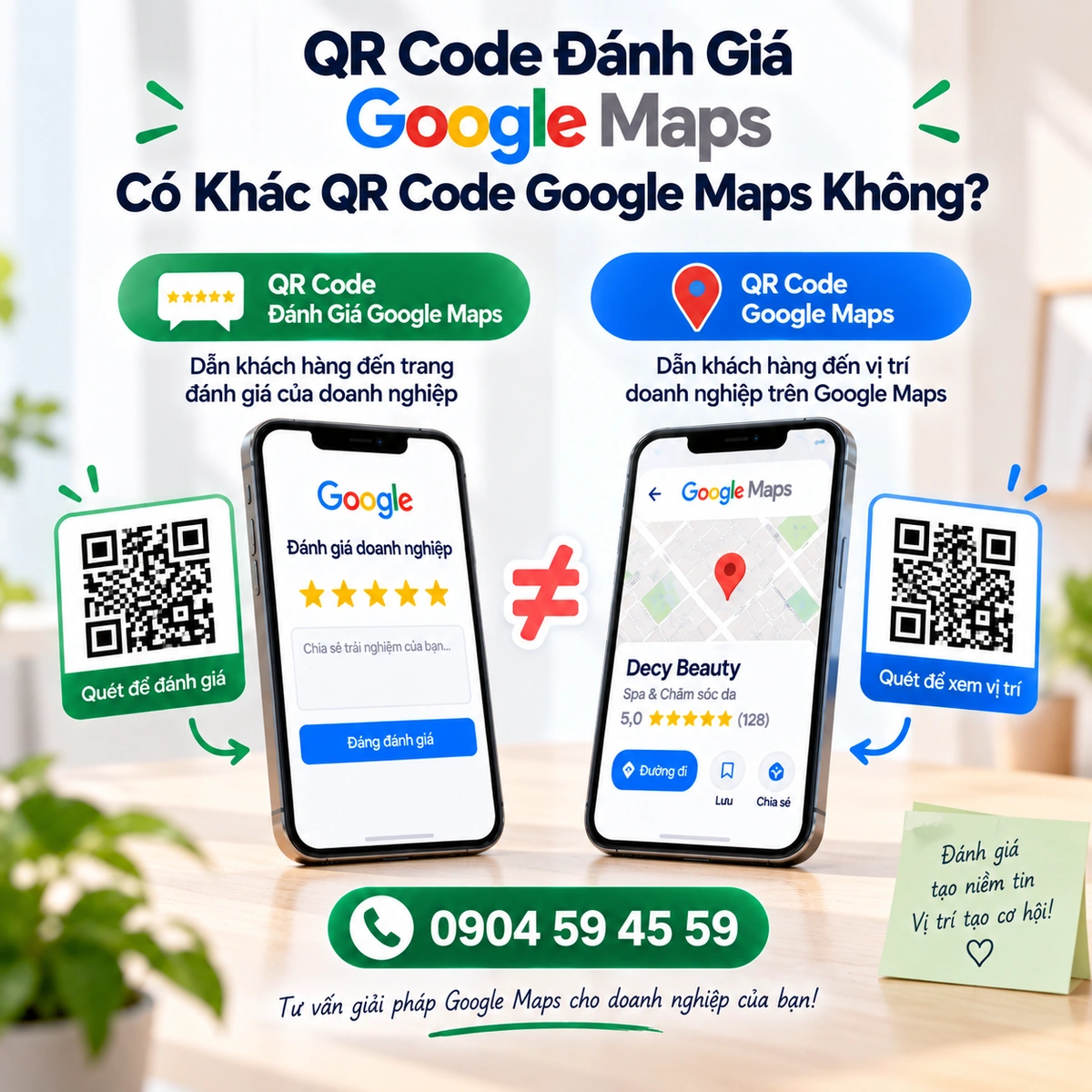 QR Code Đánh Giá Google Maps Có Khác QR Code Google Maps Không?