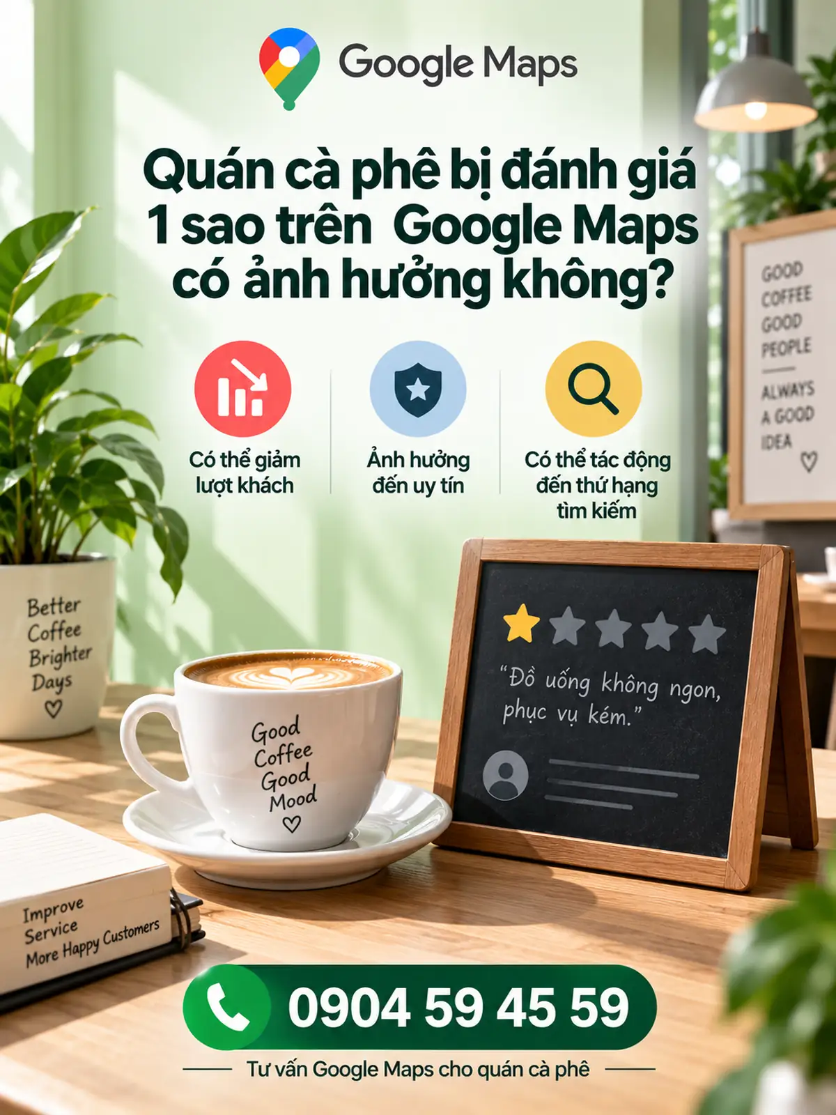 Quán Cà Phê Bị Đánh Giá 1 Sao Trên Google Maps Có Ảnh Hưởng Không?