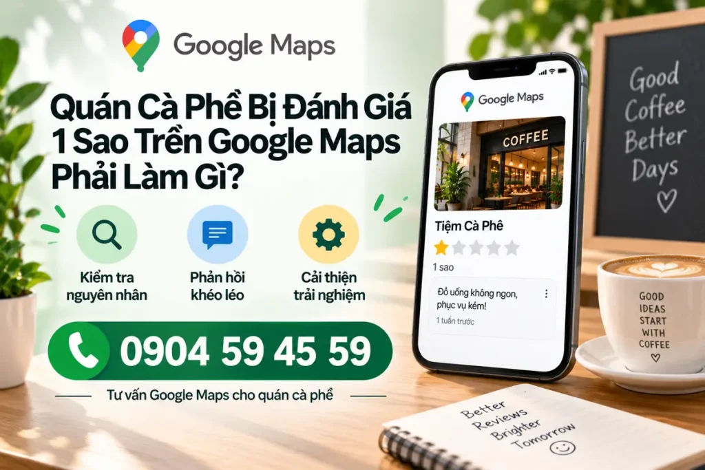 Quán Cà Phê Bị Đánh Giá 1 Sao Trên Google Maps Phải Làm Gì?