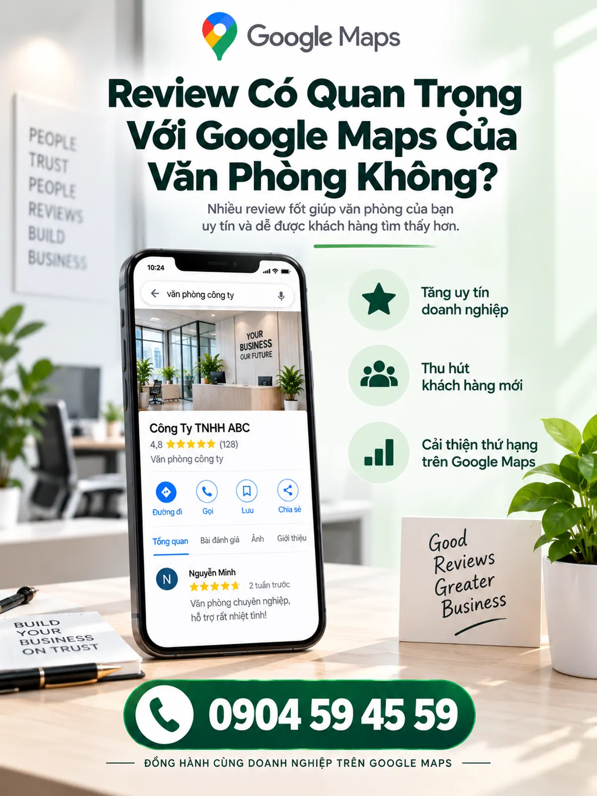 Review có quan trọng với Google Maps của văn phòng không?